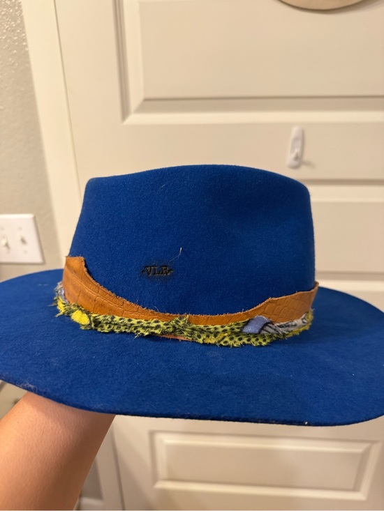 Royal Blue Fedora Hat with Leather Band